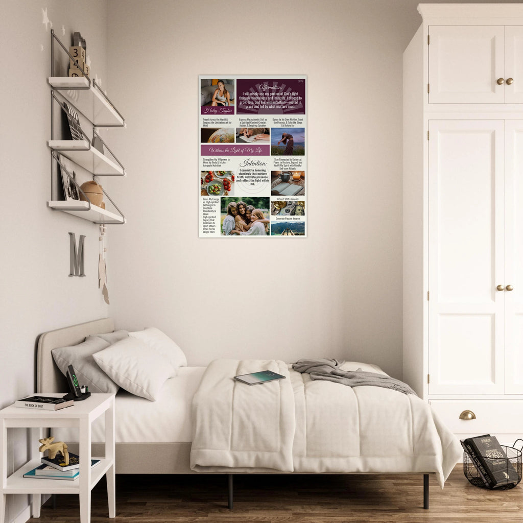 Intentional Living personalized poster—affirmations & vision statements layout, museum-quality matte paper