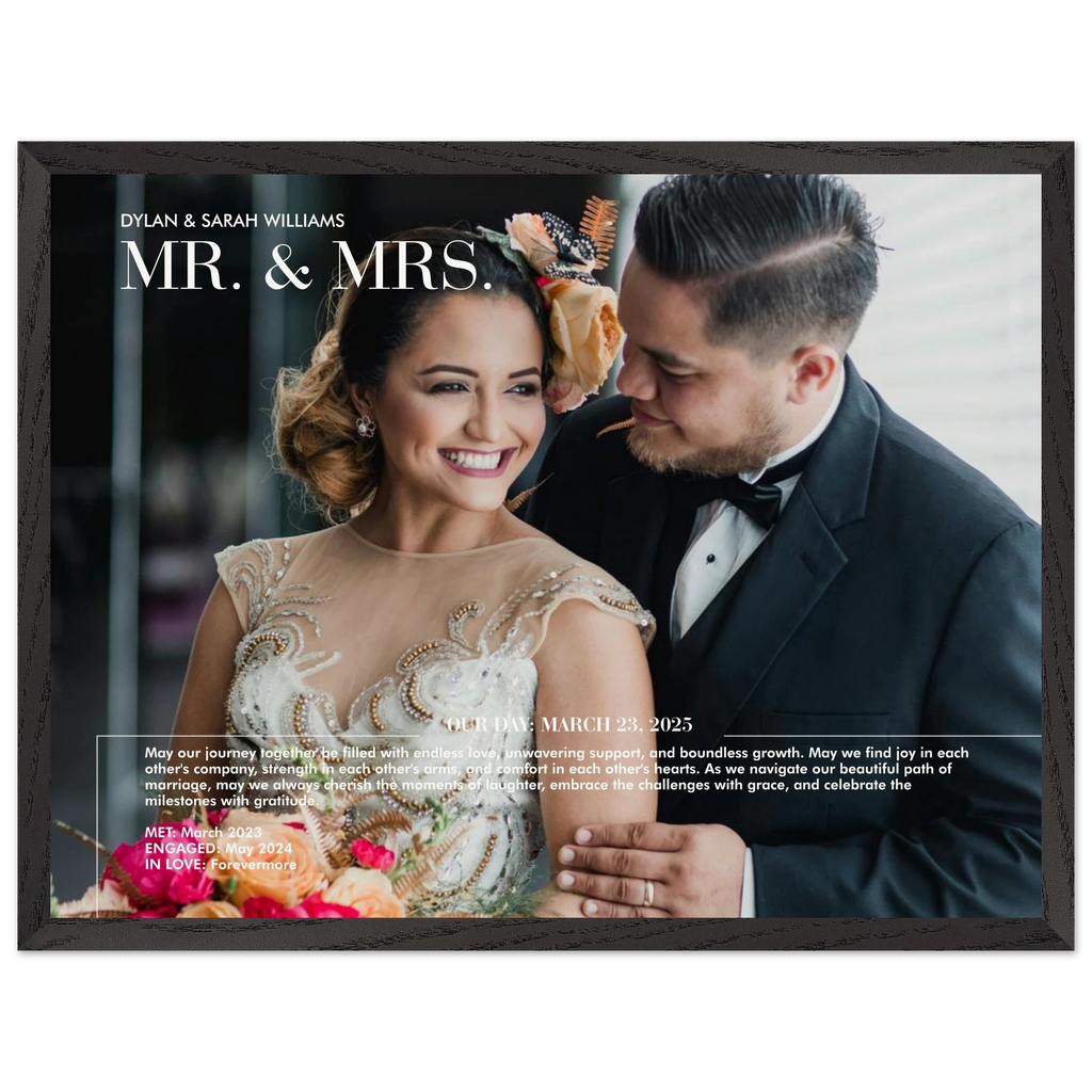 Personalized portrait poster with meaningful message note as a custom gift