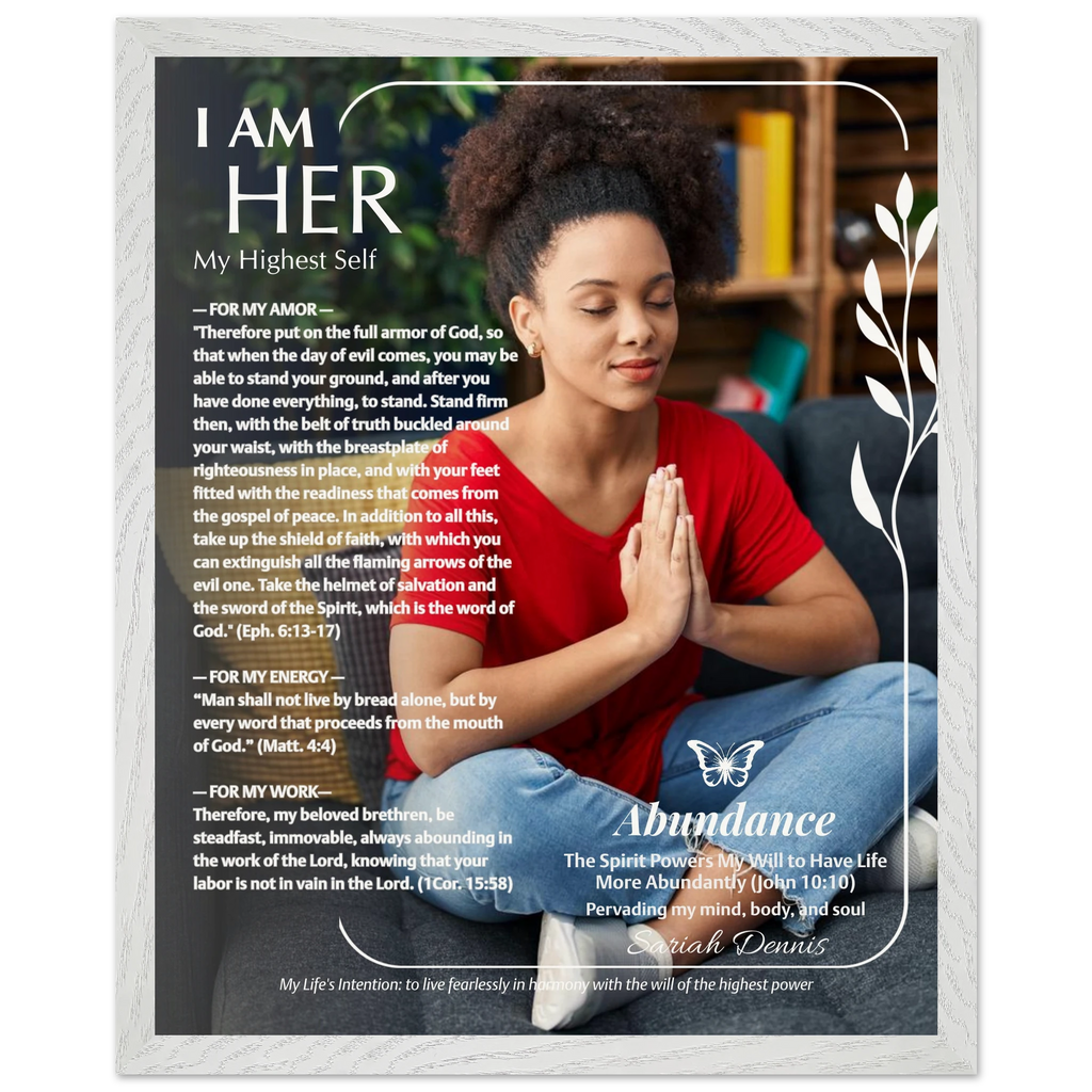 Intentional Living personalized poster—affirmations & vision statements layout, museum-quality matte paper