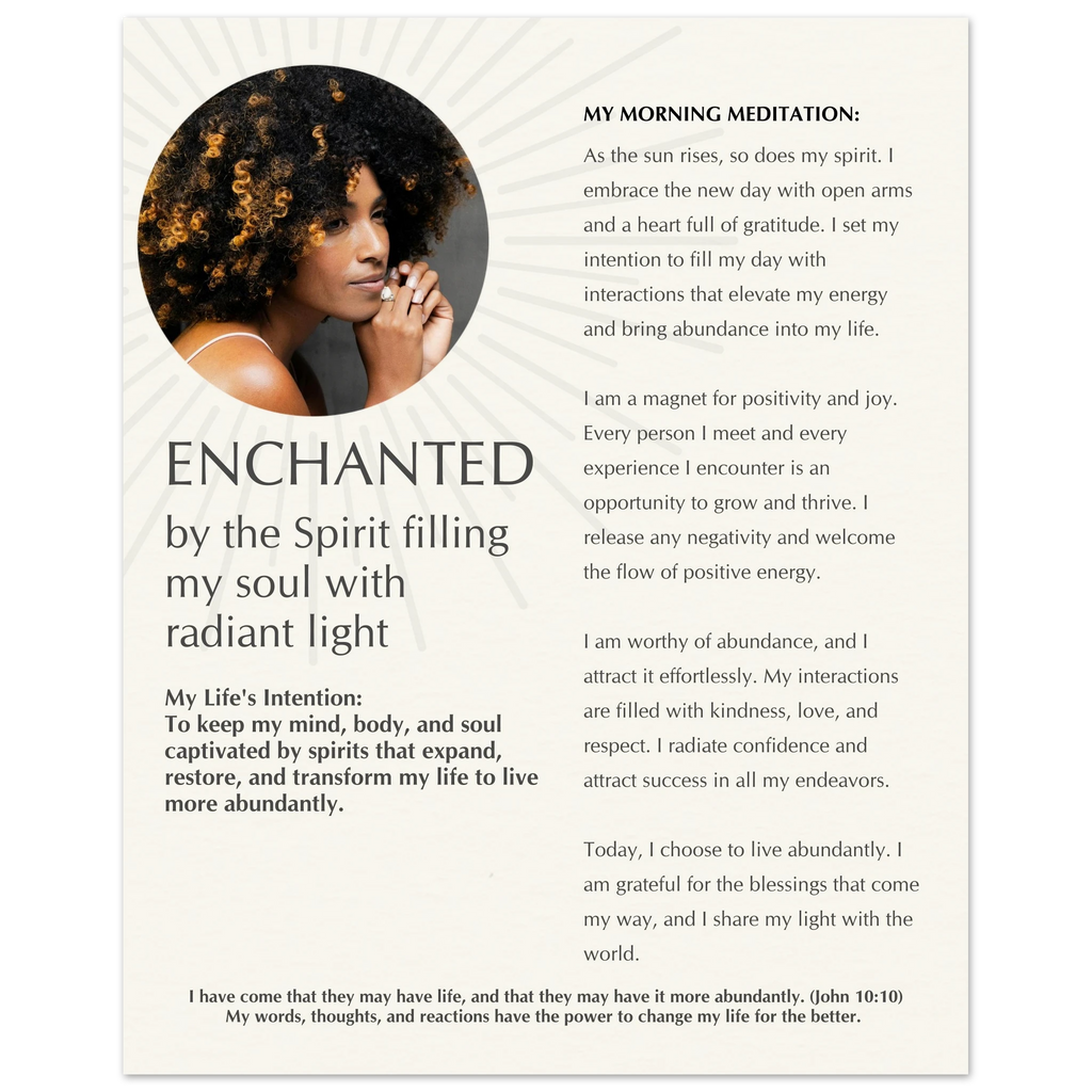 Daily Meditation & Affirmations personalized poster with custom photo background
