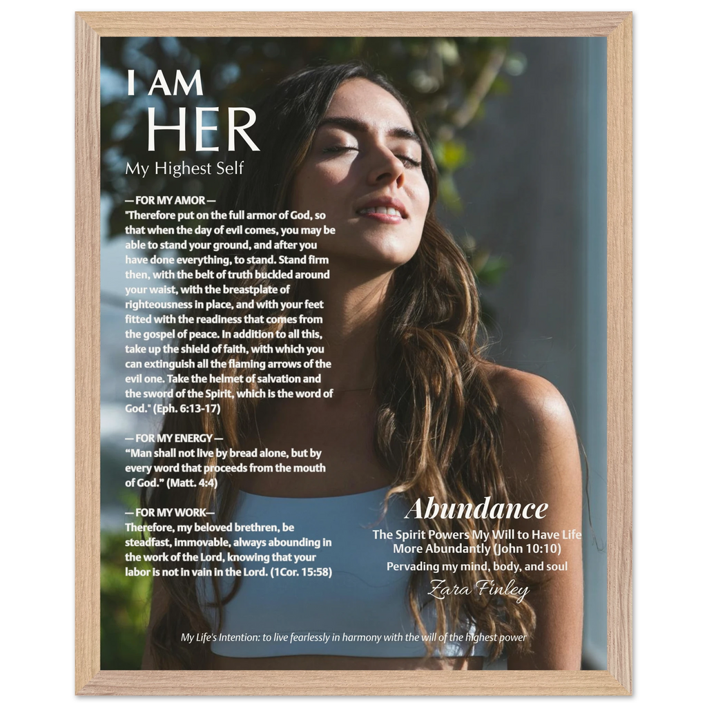 Intentional Living personalized poster—affirmations & vision statements layout, museum-quality matte paper