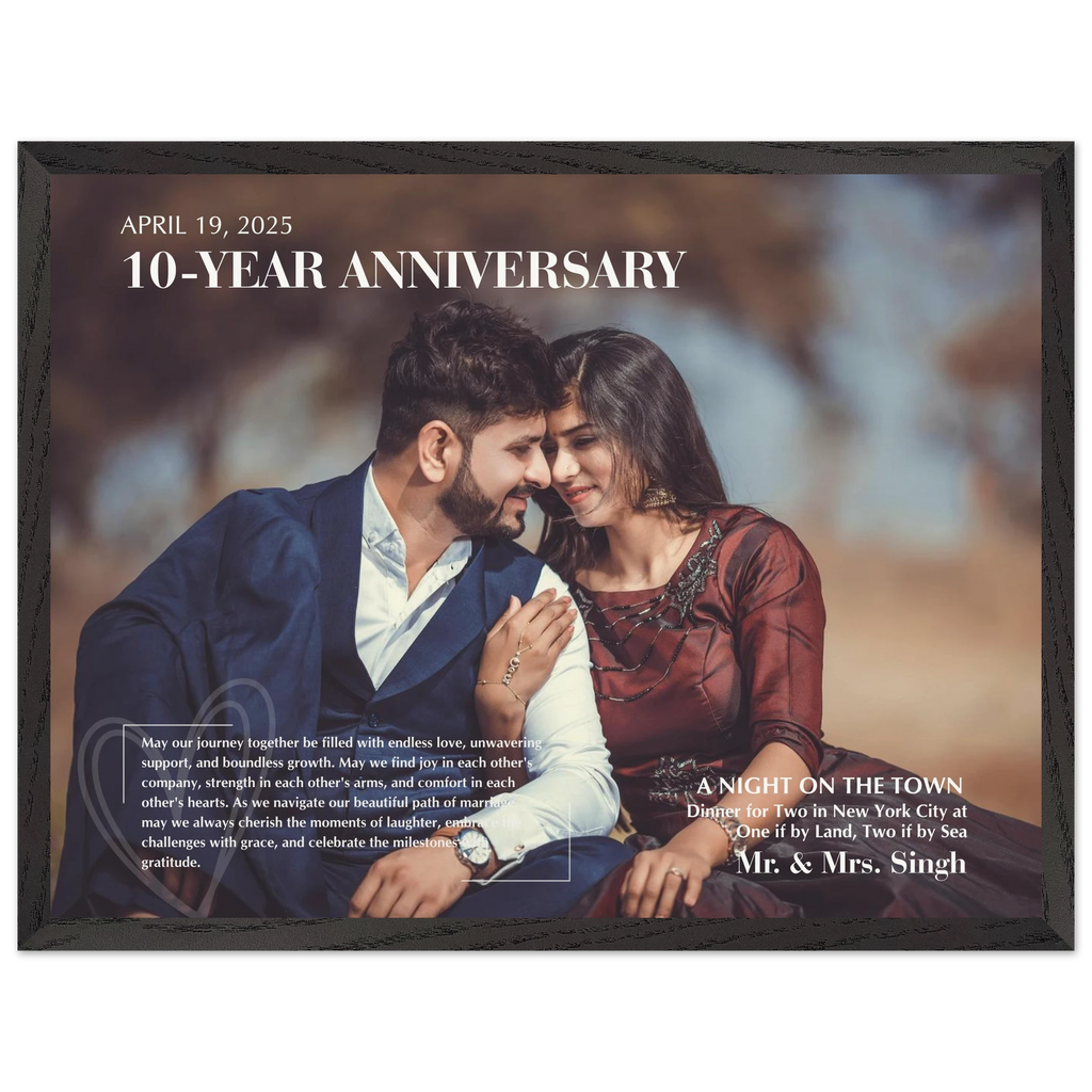Personalized portrait poster with meaningful message note as a custom gift
