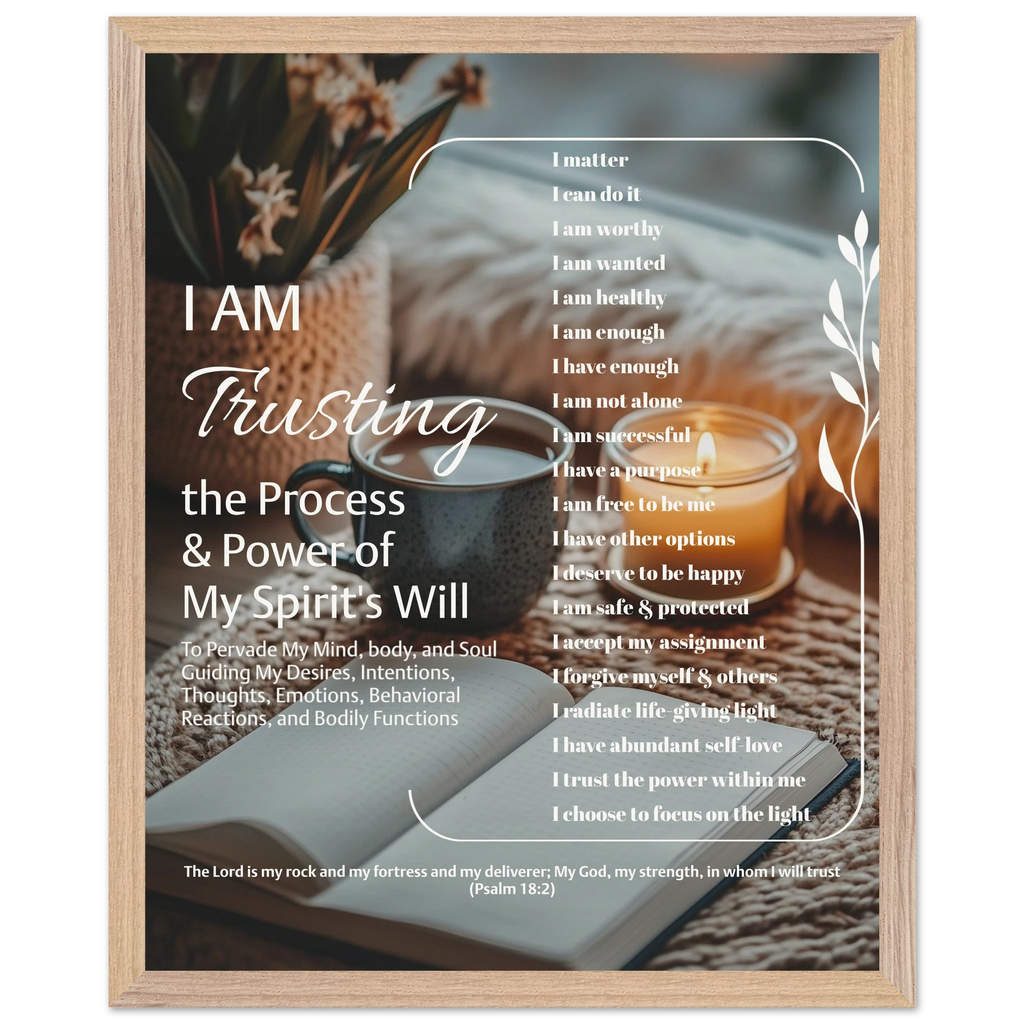Intentional Living personalized poster—affirmations & vision statements layout, museum-quality matte paper