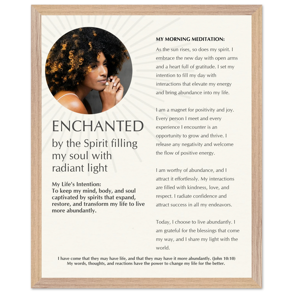 Intentional Living personalized poster—affirmations & vision statements layout, museum-quality matte paper