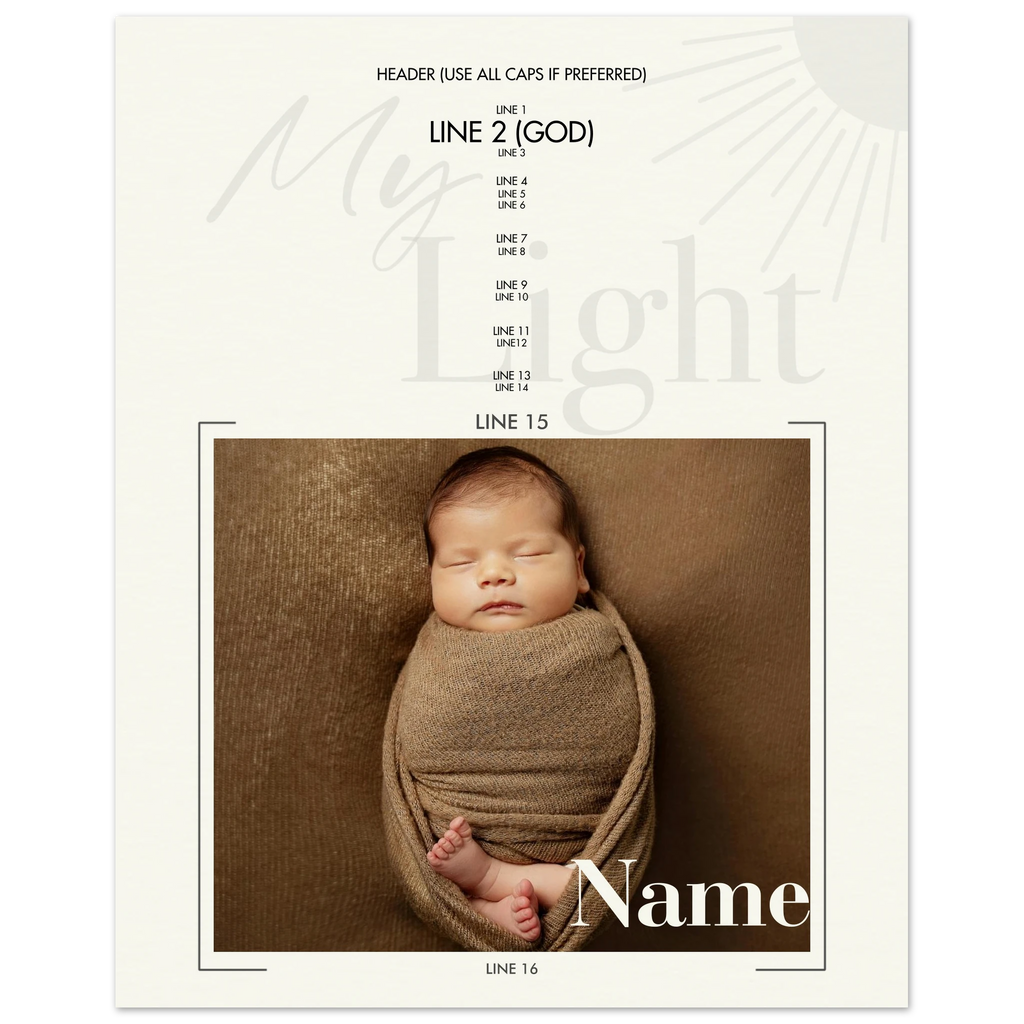 Light Lineage personalized poster—cosmic-to-inner light design